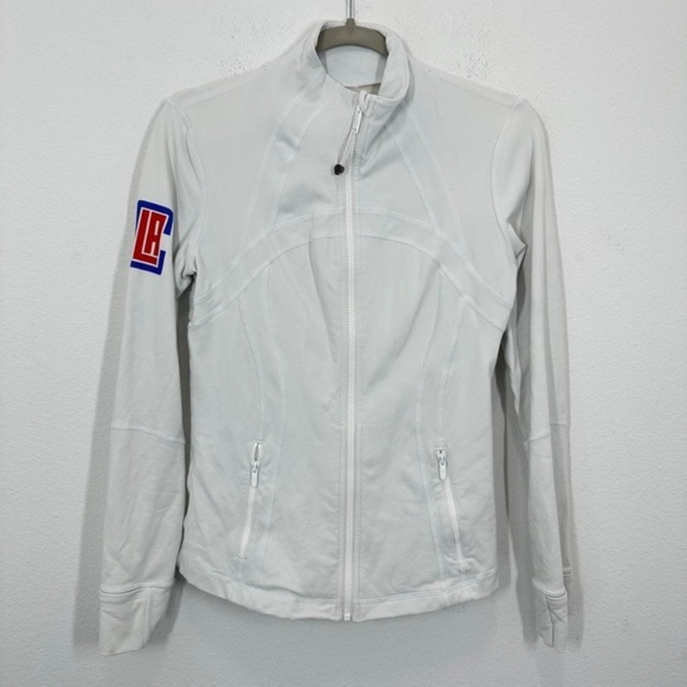 Lululemon LA Clippers Athletic Jacket Zip Up White Women's Size 8 Basketball NBA